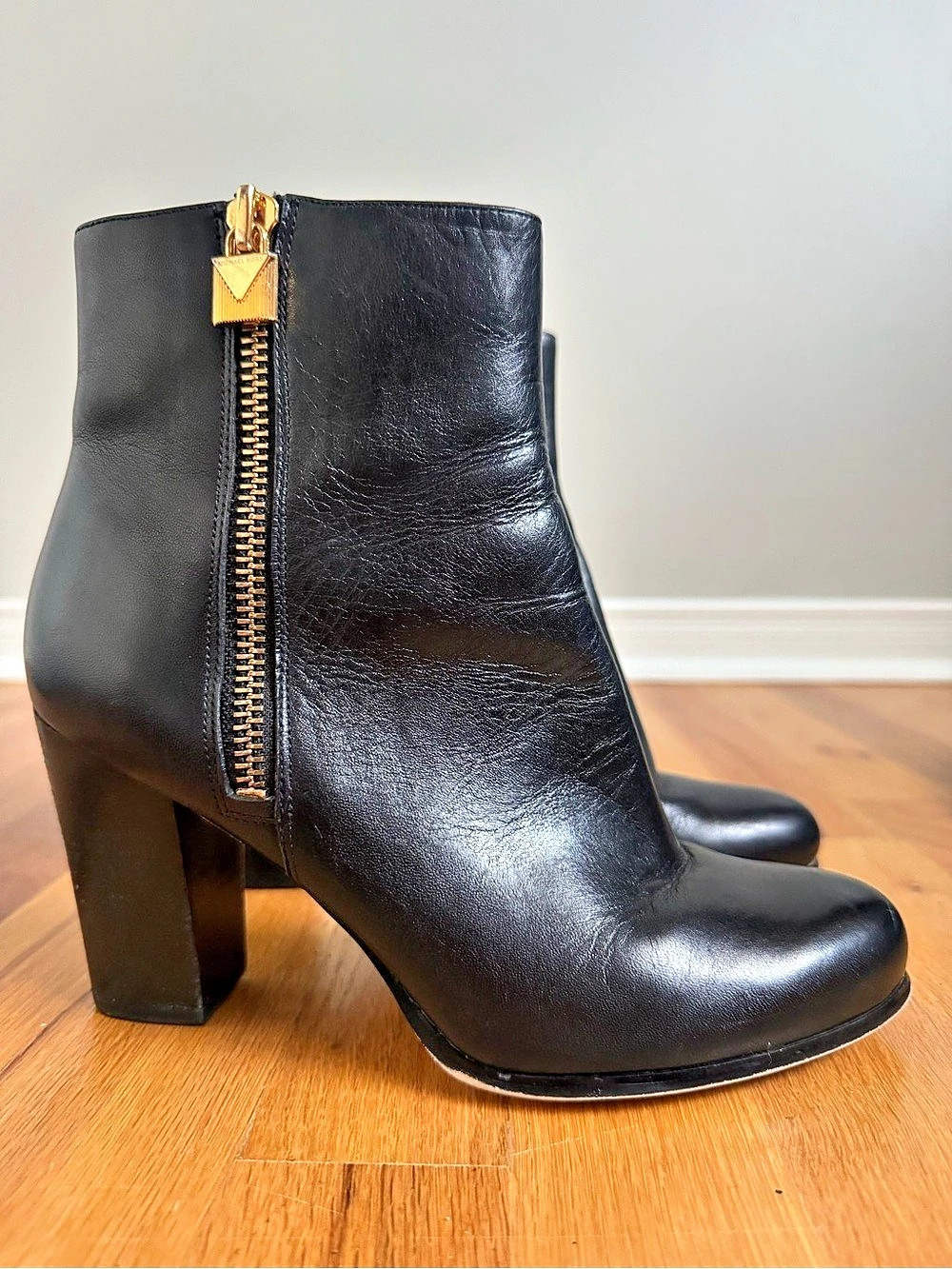 Michael Kors Frenchie Leather Ankle Boot Boots Black US 8M